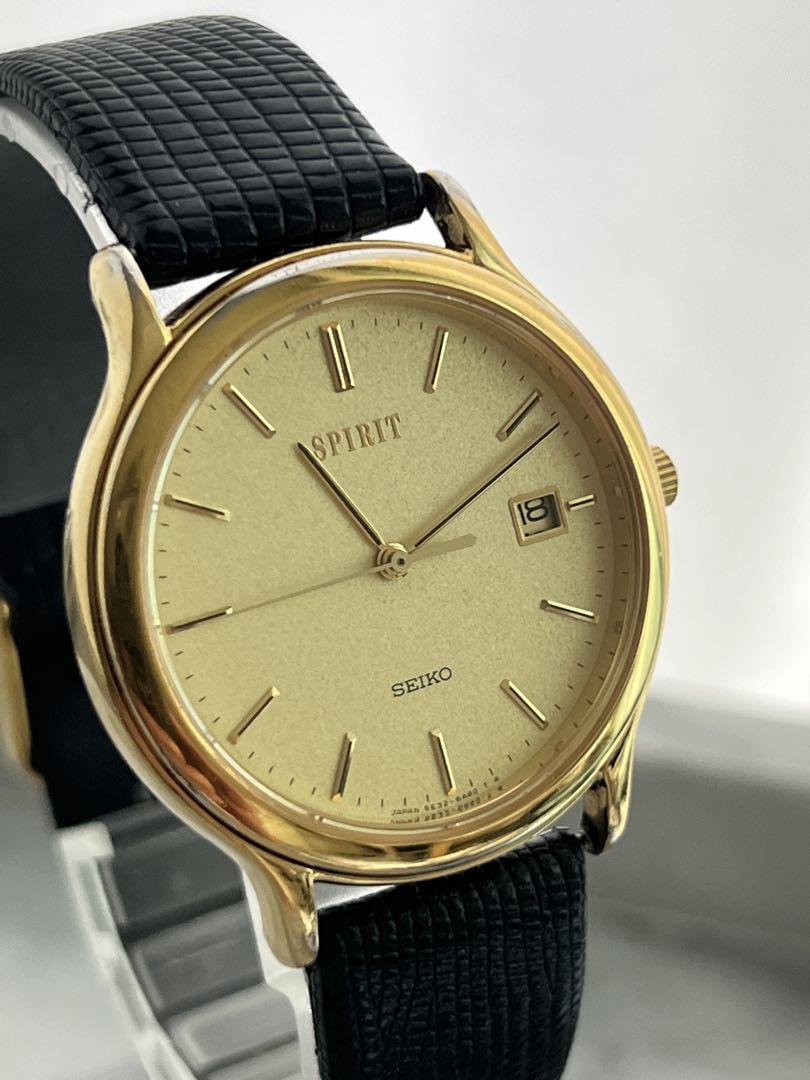 Battery Replaced Excellent Condition SEIKO SPIRIT DATE GOLD Spirit