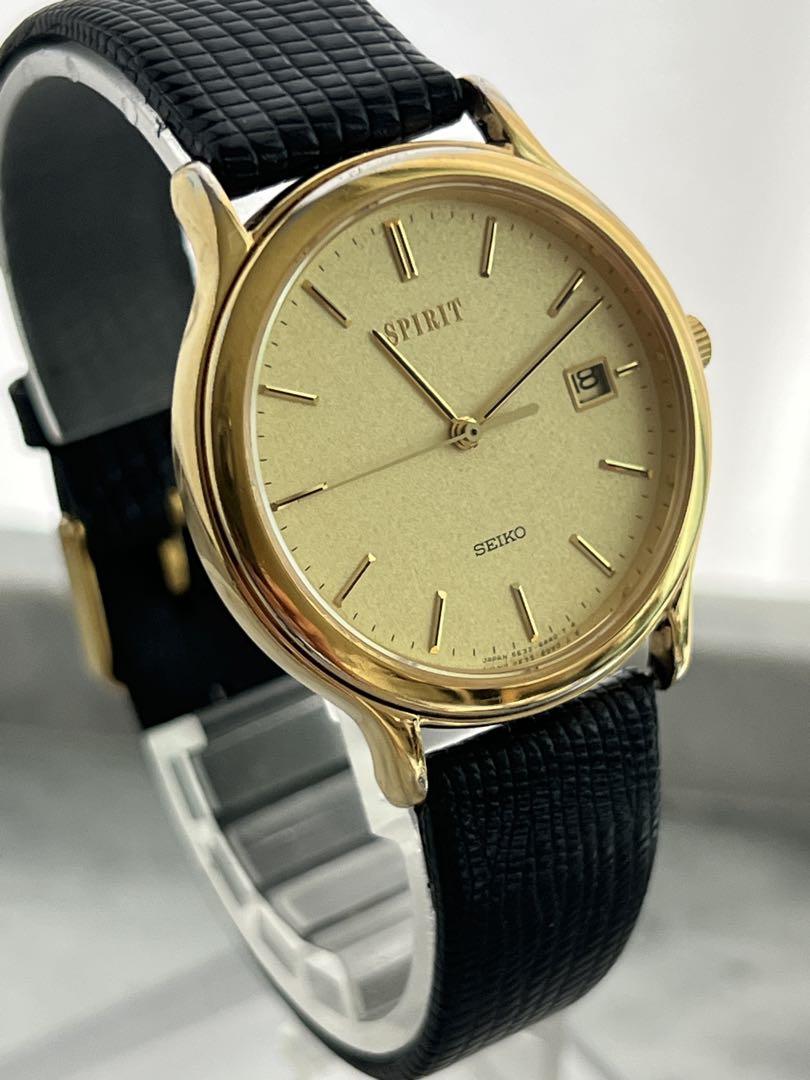Battery Replaced Excellent Condition SEIKO SPIRIT DATE GOLD Spirit
