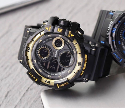 Limited Edition Black Gold Divers Big Face Sports Watch Water-Resistant