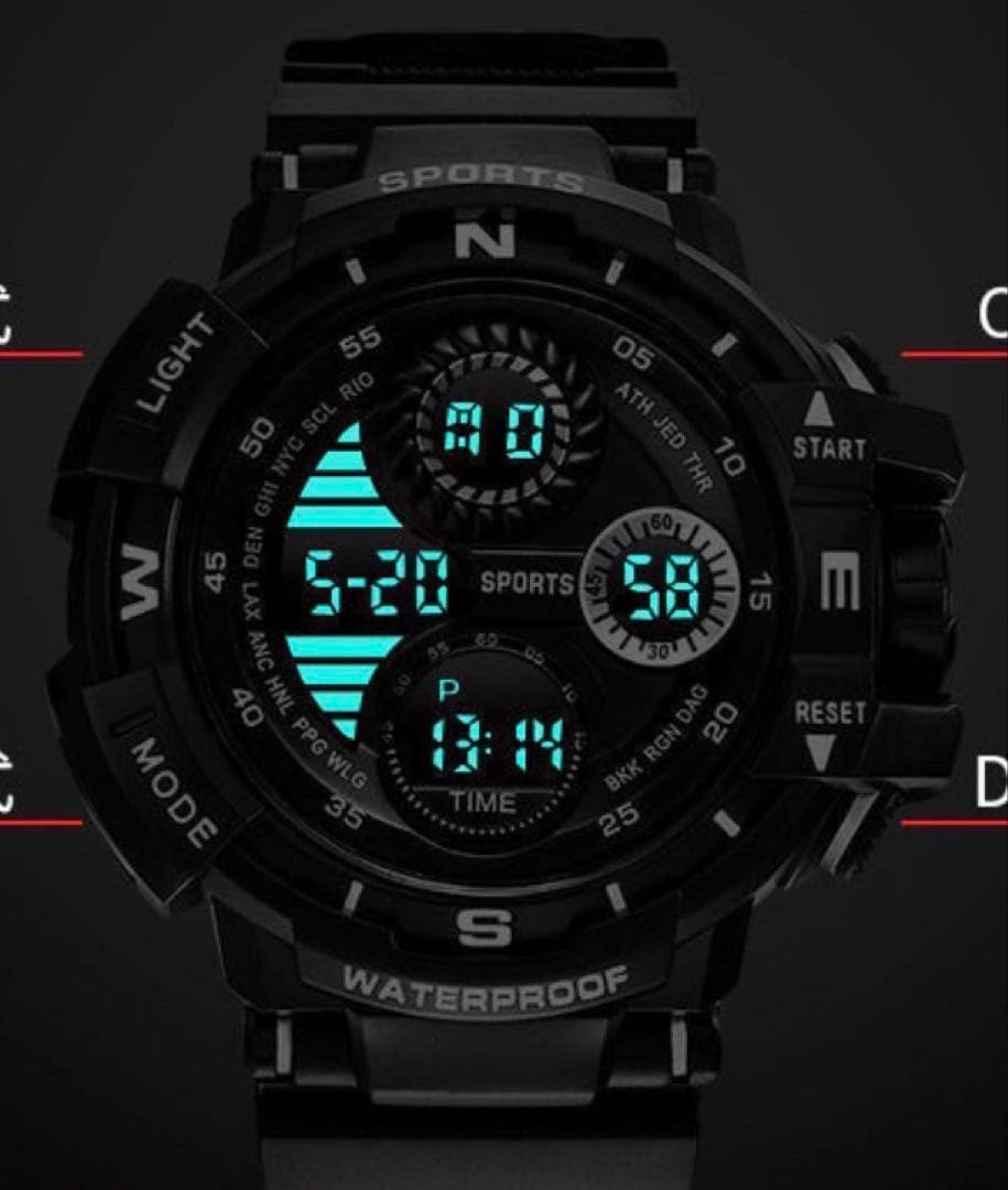 Limited Edition Black Gold Divers Big Face Sports Watch Water-Resistant