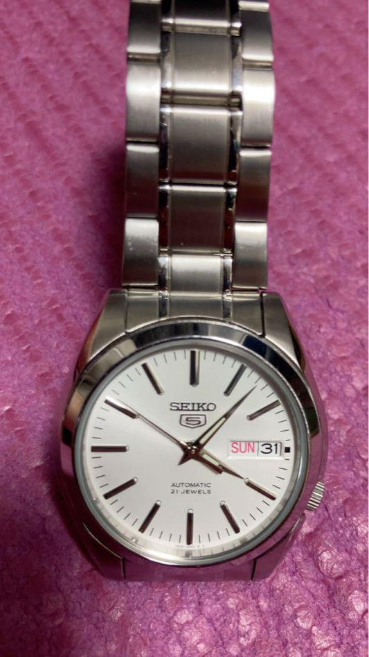Beautiful Condition SEIKO Automatic Winding Watch Silver [SNKL41K1]