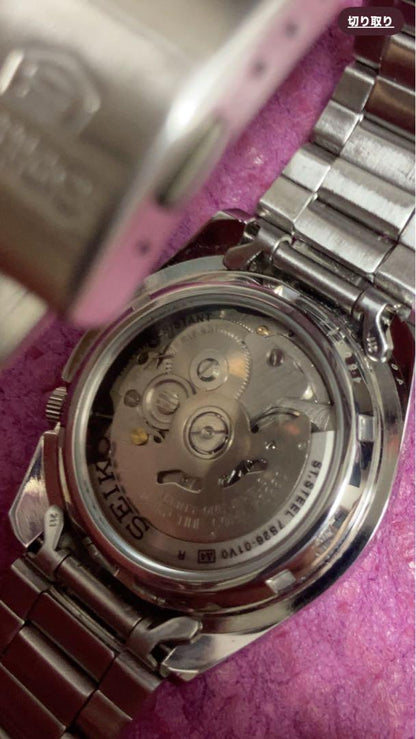 Beautiful Condition SEIKO Automatic Winding Watch Silver [SNKL41K1]