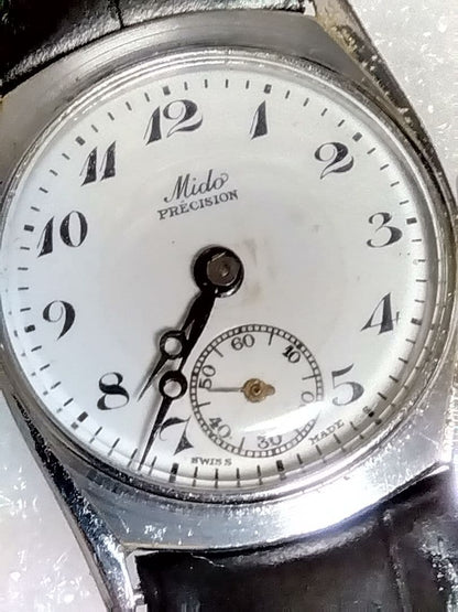 Mido Precision Automatic Winding Watch White Dial Operation