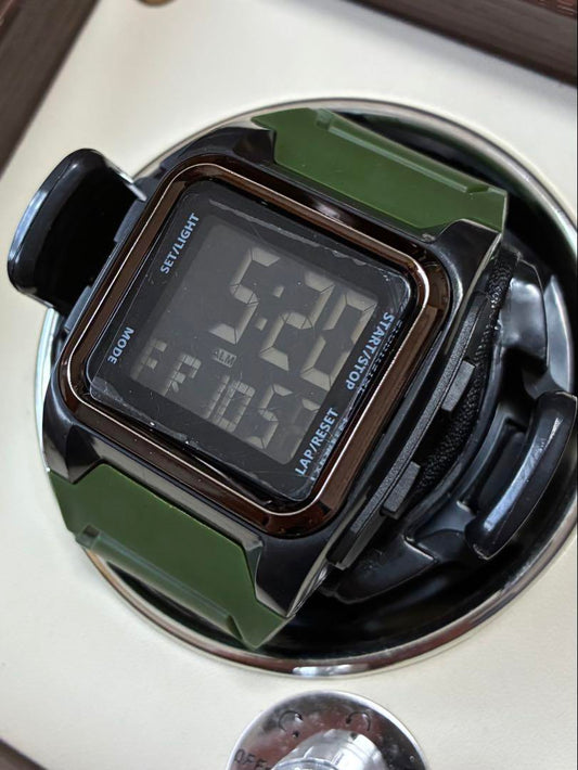 New Digital Watch Green Earth Tone