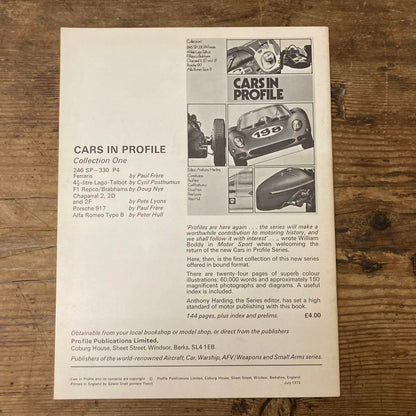 Cars in Profile: Jaguar D-type Signed Copy