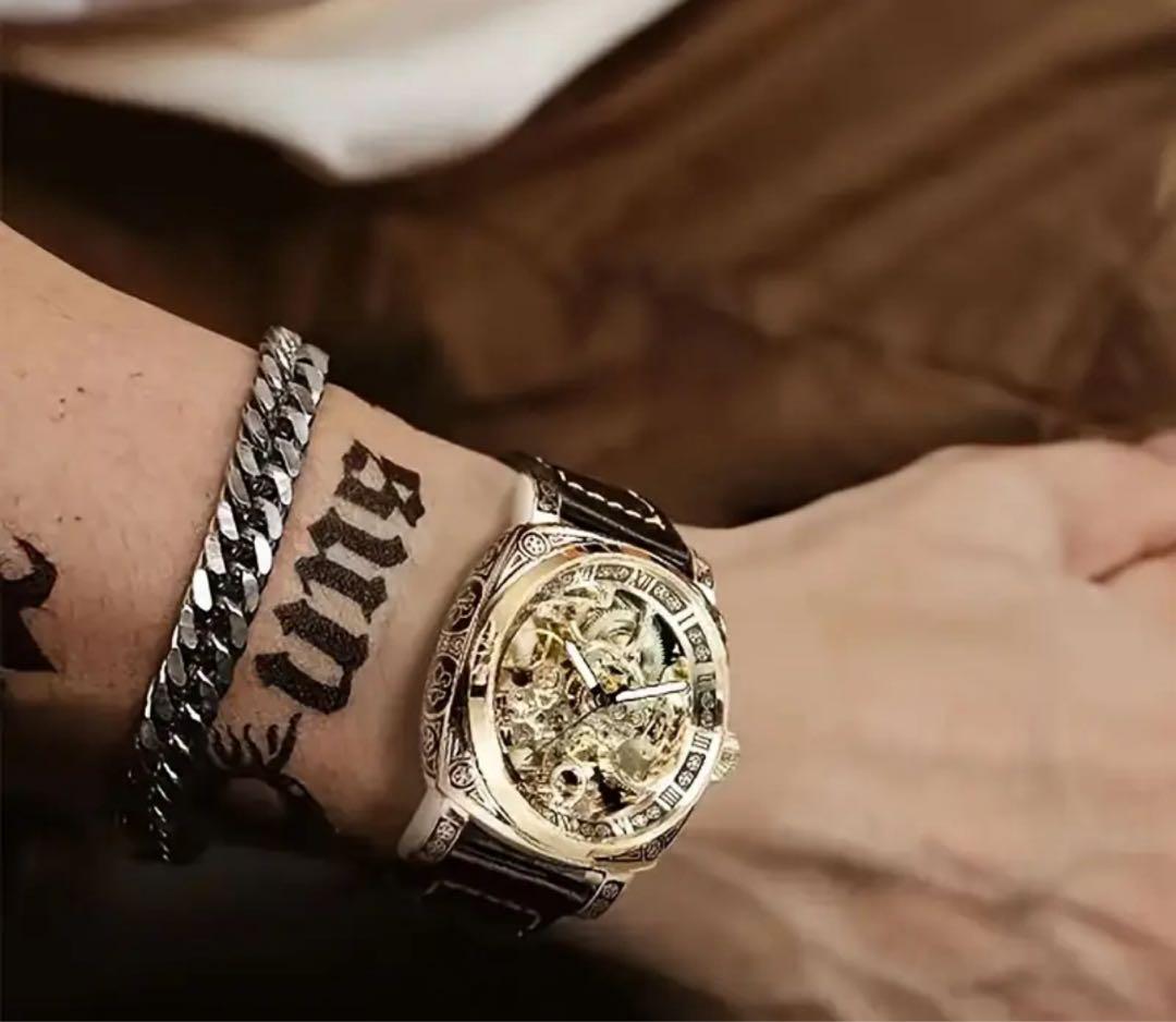 Skeleton Gold Mechanical Watch