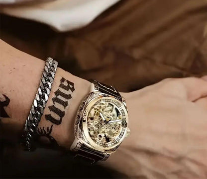 Skeleton Gold Mechanical Watch