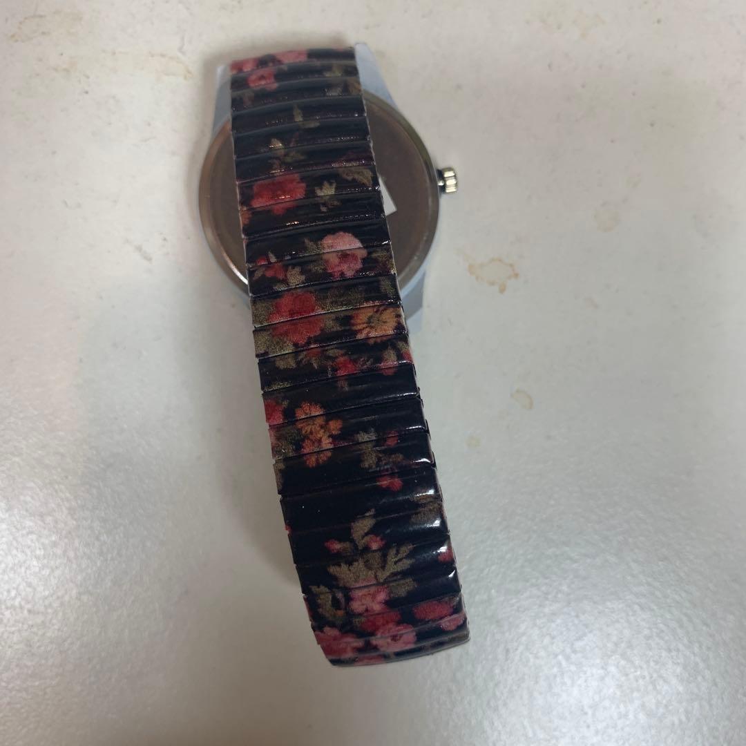 Ladies Watch Black Flower