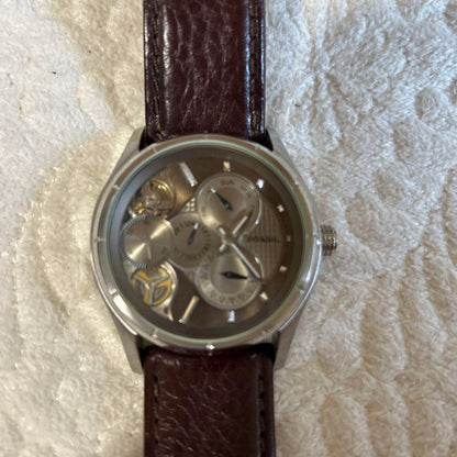 Automatic Winding Watch Brown Leather