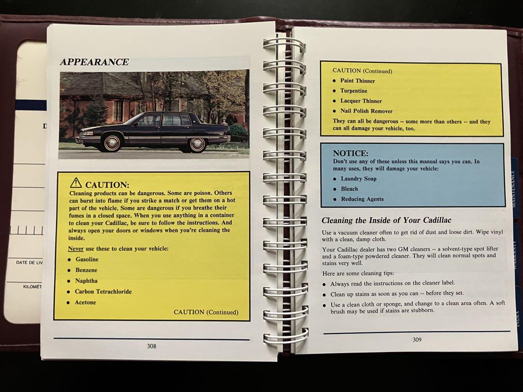 Cadillac U.S. Owner's Manual 1991