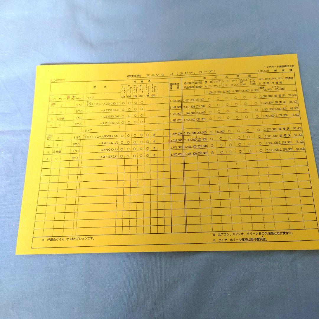 Old Car Catalog RAV4J April 1995 Price List 2 Set