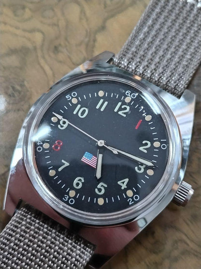 Pilot Military Watch Automatic Black Dial Uruske 36mm