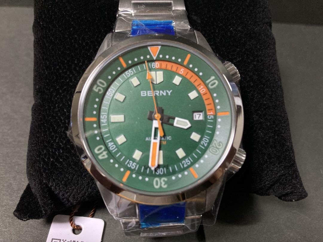 BERNY Automatic Winding Diver Watch Super Luminous 20ATM Sapphire Glass