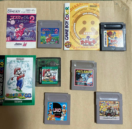 Game Boy Soft Mario Golf Druaga's Tower Patlabor Card Hero
