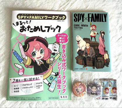 Unused Good Condition Spy Family Work Book Sample Item Movie Entrance Bonus Badge 2 Pieces
