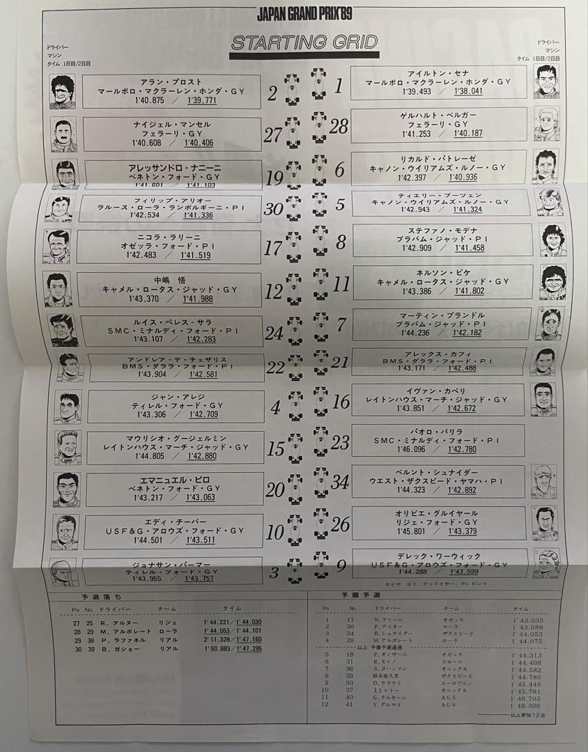 Price Adjustment! 1989 F1 Japanese Grand Prix Official Program