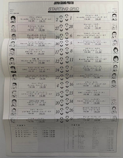 Price Adjustment! 1989 F1 Japanese Grand Prix Official Program