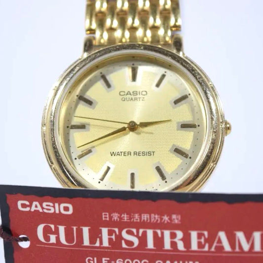 Vintage Casio men's wristwatch in gold plating, GUFSTREAM.