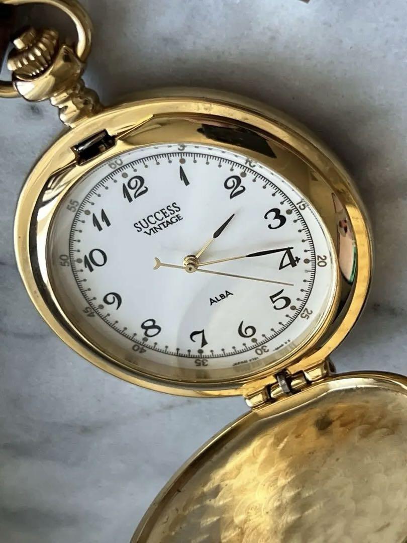 [Battery Replaced] SEIKO ALBA SUCSESS Pocket Watch Antique