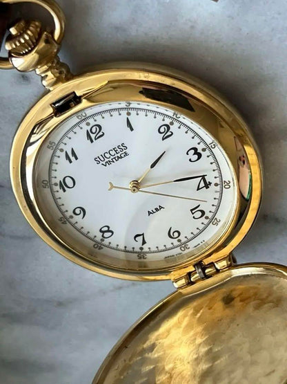 [Battery Replaced] SEIKO ALBA SUCSESS Pocket Watch Antique