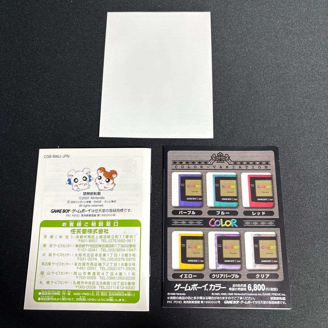 Totto Hamtaro 1 & 2 Game Boy Color Software Box & Manual + 2 Strategy Guide