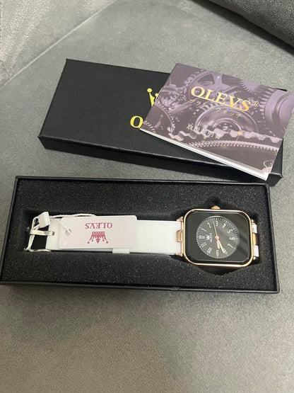 OLEVS Automatic Winding Analog Watch White