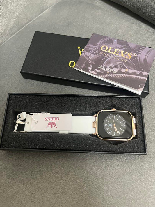 OLEVS Automatic Winding Analog Watch White