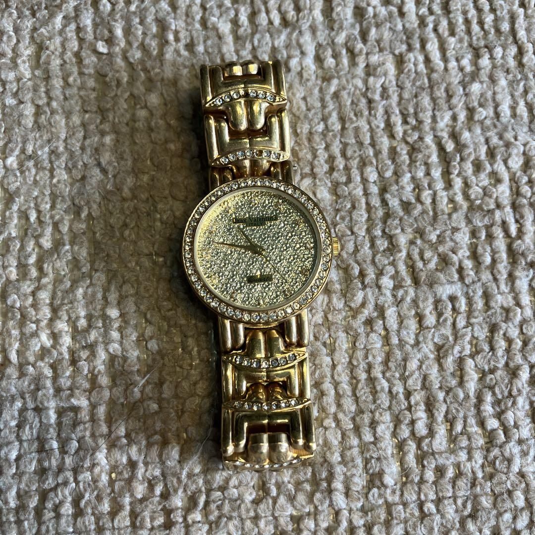 Beautiful Izax Valentino Gold Watch with Rhinestone Dial
