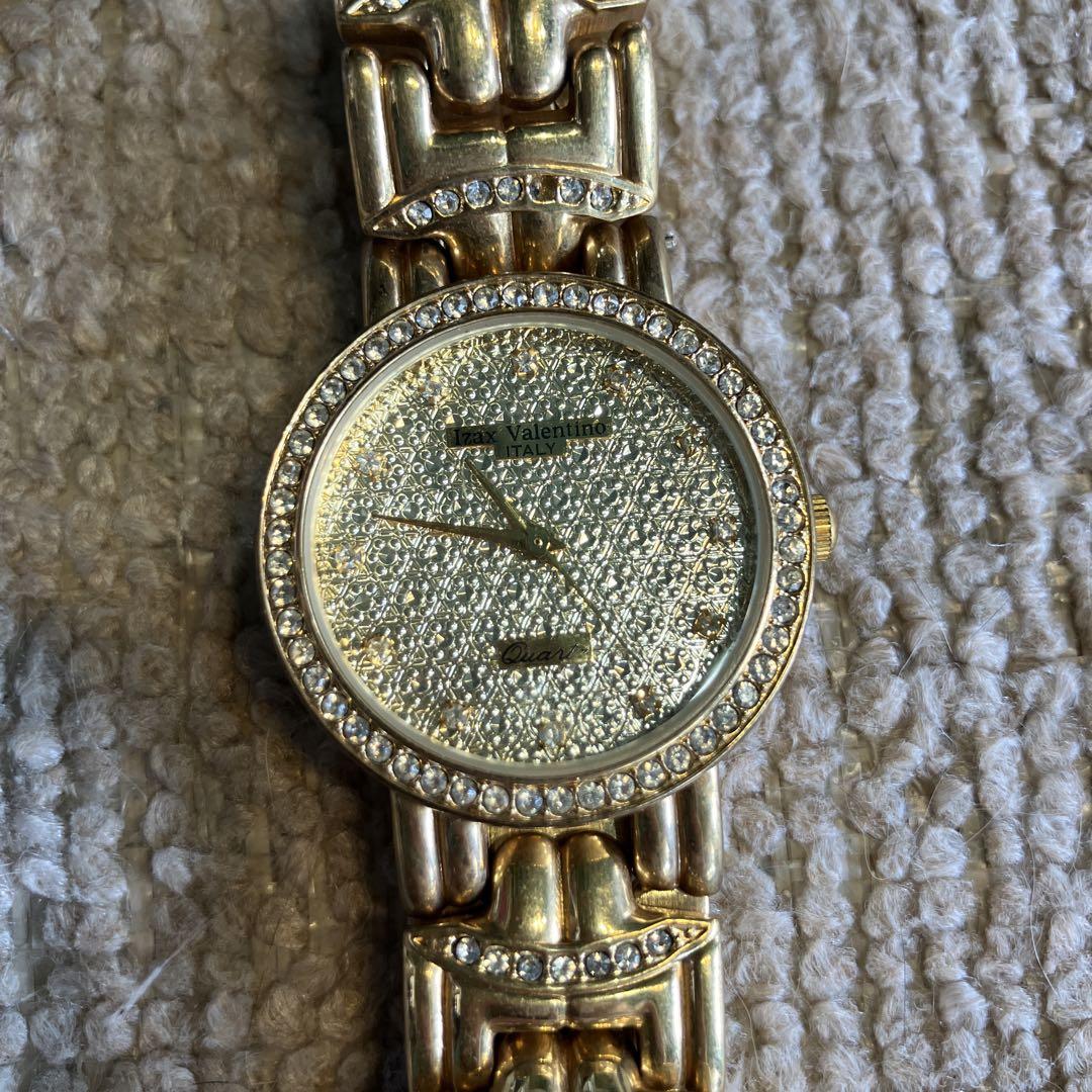 Beautiful Izax Valentino Gold Watch with Rhinestone Dial