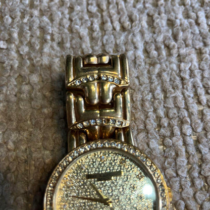 Beautiful Izax Valentino Gold Watch with Rhinestone Dial