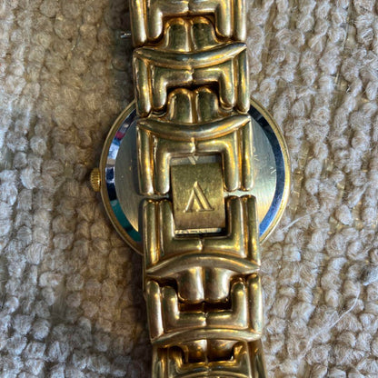 Beautiful Izax Valentino Gold Watch with Rhinestone Dial