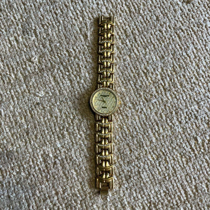Beautiful Izax Valentino Gold Watch with Rhinestone Dial