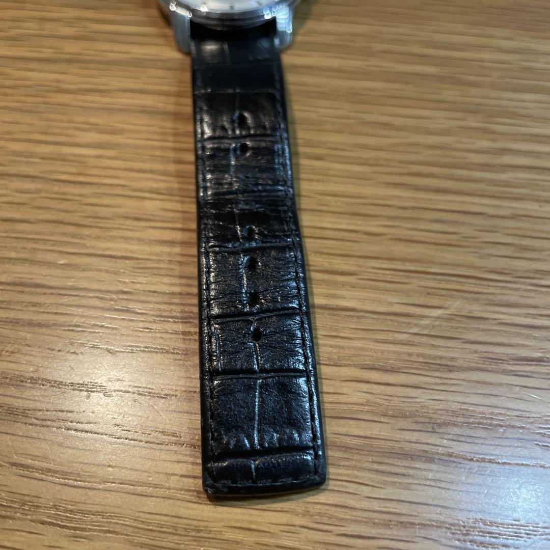 Calvin Klein Wound Watch Silver Dial Black Leather