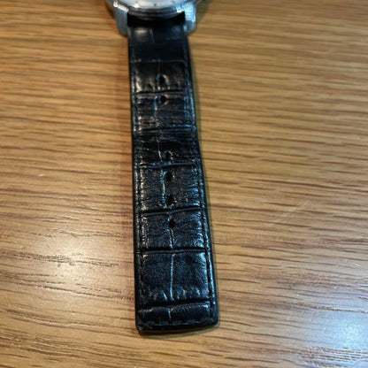 Calvin Klein Wound Watch Silver Dial Black Leather