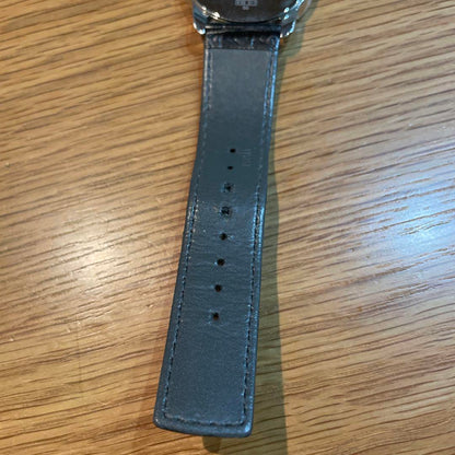 Calvin Klein Wound Watch Silver Dial Black Leather