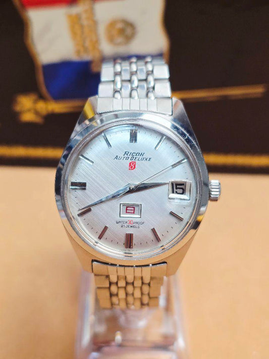 【YM065】Ricoh Autodeluxe 8 21 Stone Automatic Winding Watch