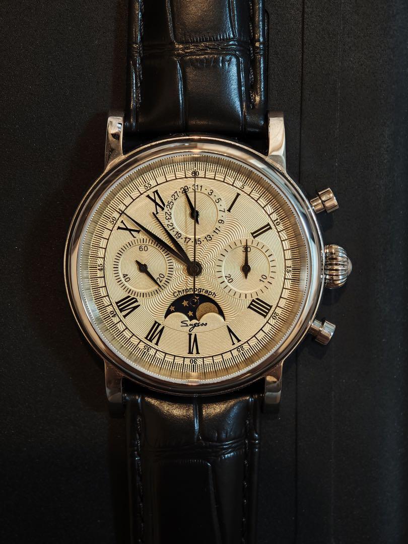 Swan's Neck Chronograph Winding Watch Chronograph Watch Excellent Condition