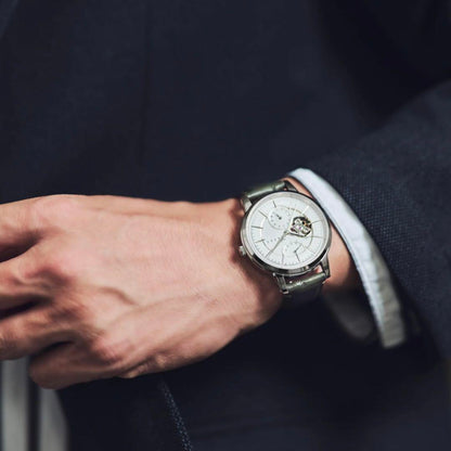 [Belt, Buckle Included] Knot Openheart Automatic Watch CAP-40SVSV