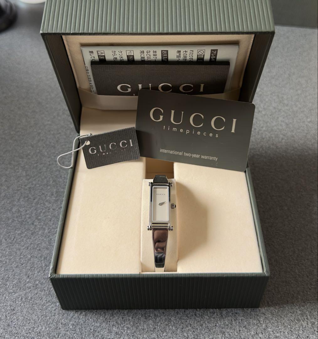 【Extremely Beautiful Condition • Functional 】 GUCCI Watch 1500L Silver Bangle with Box