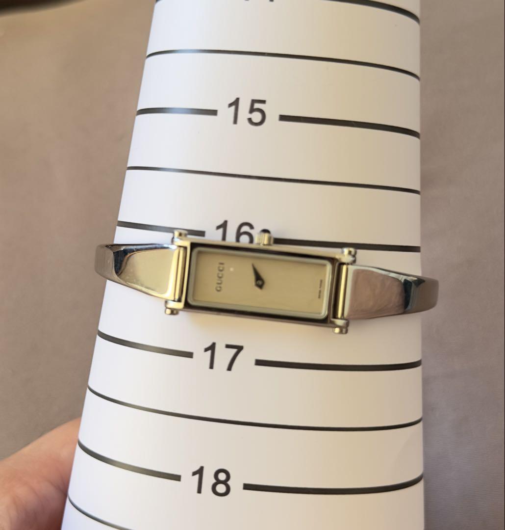 【Extremely Beautiful Condition • Functional 】 GUCCI Watch 1500L Silver Bangle with Box
