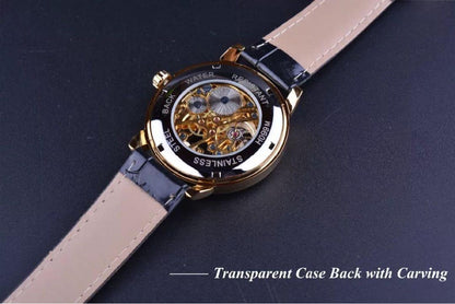 Unreleased in Japan FORSINING Skeleton Automatic Watch Black Gold