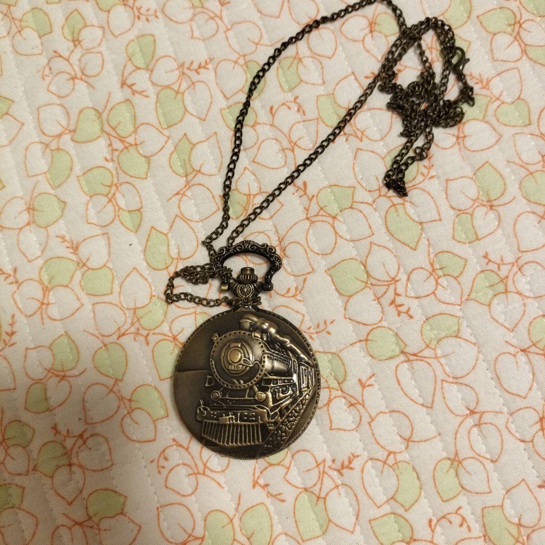 Locomotive Design Silver Pocket Watch Animation New Item