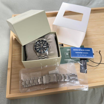 Barely used Orient Mako Automatic RN-AA0808E Green Diver