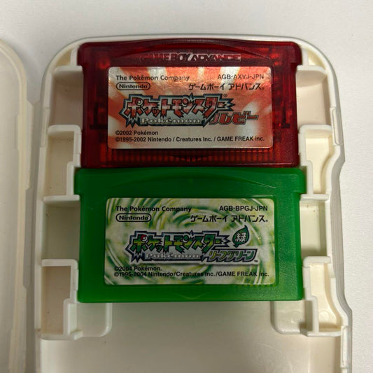 2 Points Pokémon LeafGreen Ruby (with Case)
