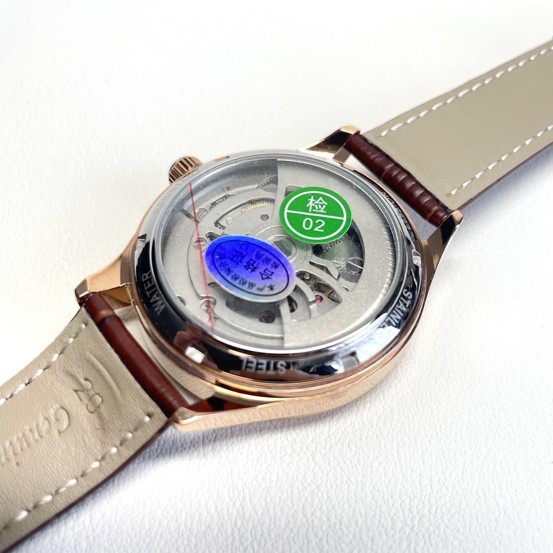 New Double Temple Automatic Mechanical Skeleton Watch with Sun and Moon Display