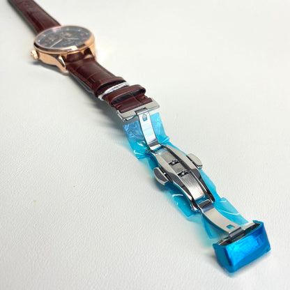 New Double Temple Automatic Mechanical Skeleton Watch with Sun and Moon Display