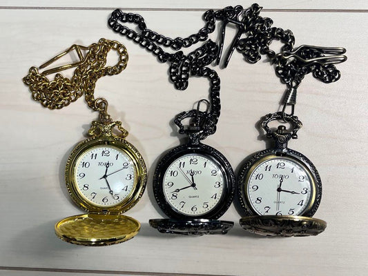New Unused TORIO Pocket Watch Quartz Retro Watch Long-Term Storage Item