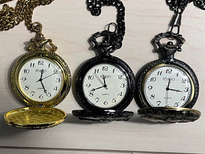 New Unused TORIO Pocket Watch Quartz Retro Watch Long-Term Storage Item