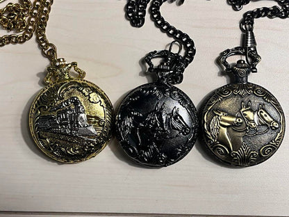 New Unused TORIO Pocket Watch Quartz Retro Watch Long-Term Storage Item