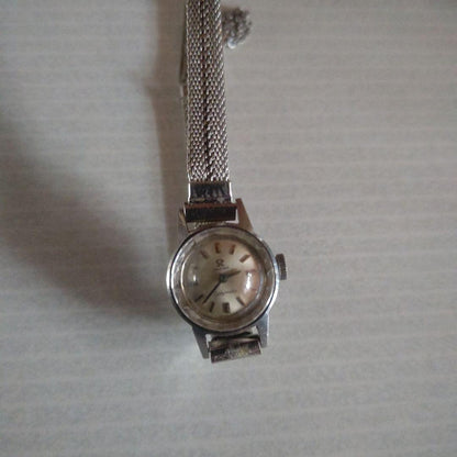 Omega Ladies Mechanical Winding Watch Silver Mesh Band